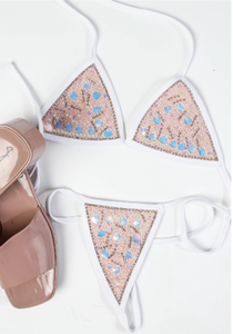 Monterrey Embroidered Triangle Thong Bikini