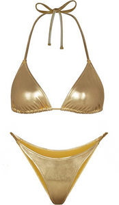 Morro Metallic Bikini Gold