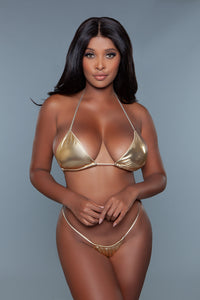 Morro Metallic Bikini Gold